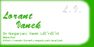 lorant vanek business card